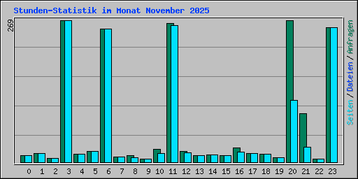 Stunden-Statistik im Monat November 2025