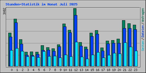 Stunden-Statistik im Monat Juli 2025